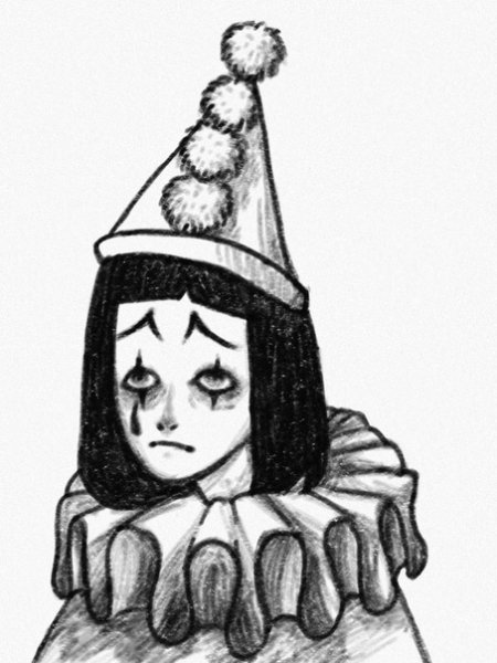 Пьеро и Арлекин черно белый