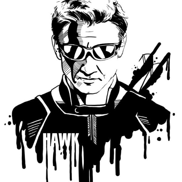 Мстители арт черно белый