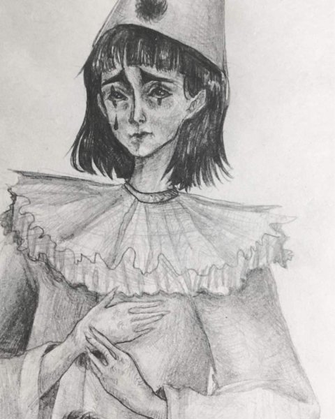 Раскраска Пьеро из сказки Буратино