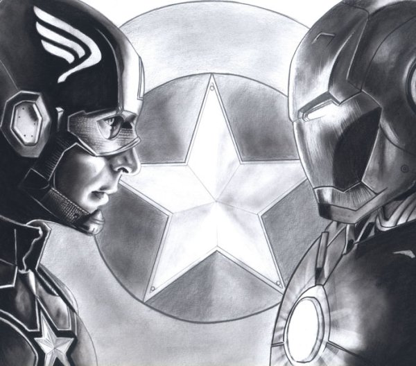 Капитан Америка чёрно белый