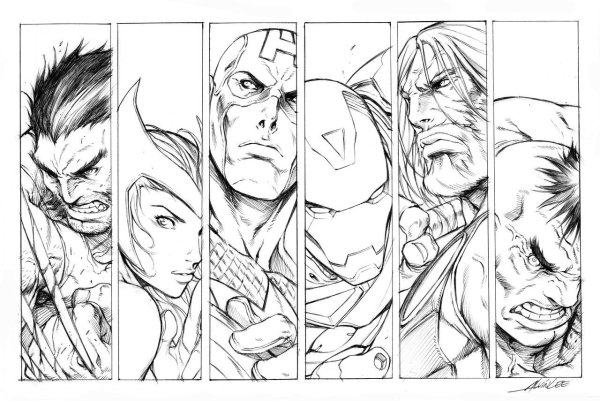 Раскраски Супергерои Мстители