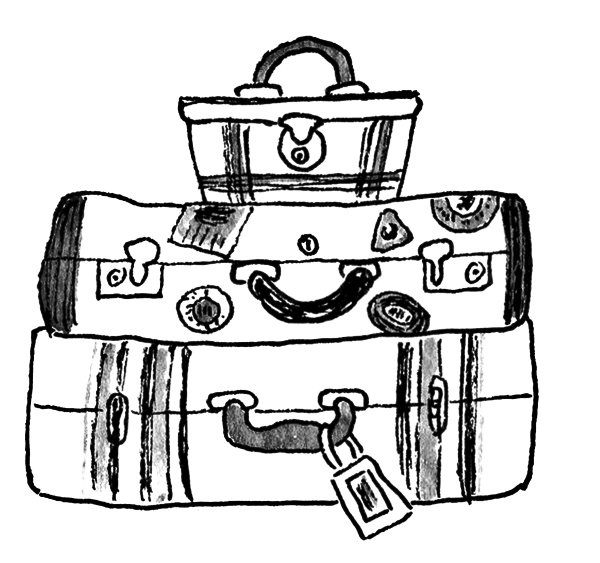 Раскраска багаж Маршак