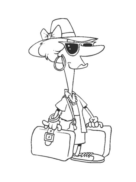 Раскраска "Веселые туристы"