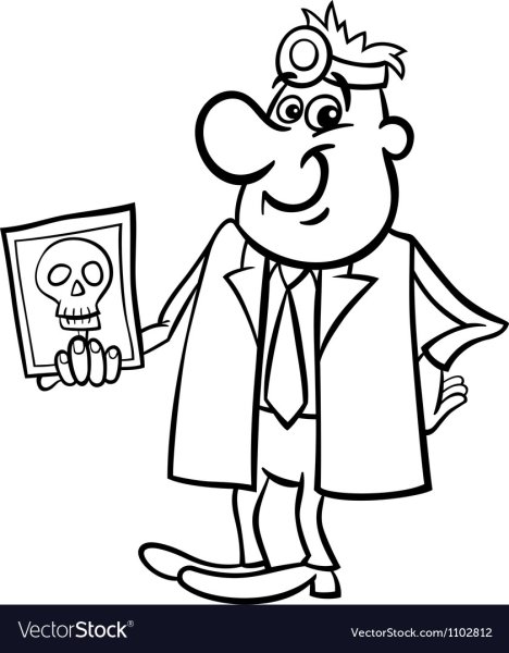 Раскраска доктор с уколом