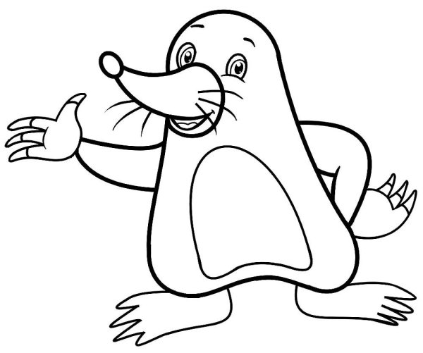 Крот раскраска