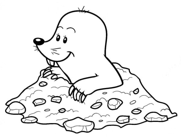 Крот трафарет