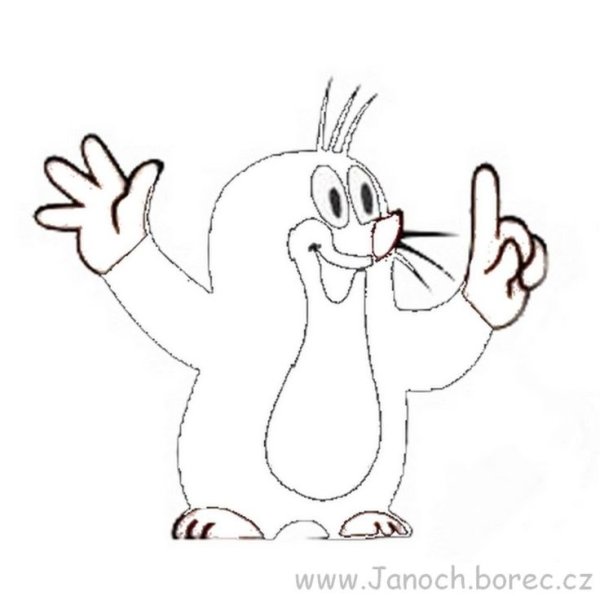 Крот раскраска для детей