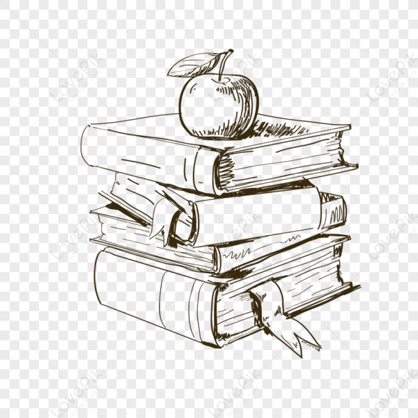 Стопка книг черно белая