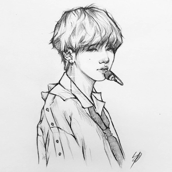 Тэхен БТС эскиз