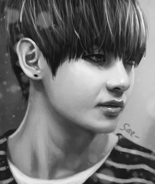 BTS карандашом Тэхен