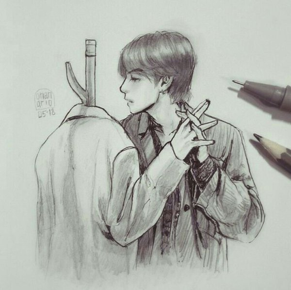 Раскраска Тэхена из BTS