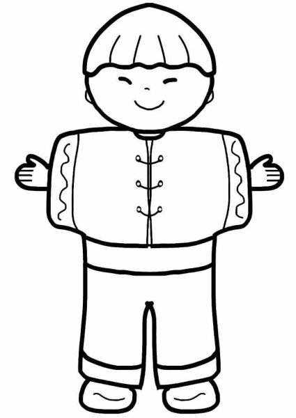 Раскраска китайский мальчик