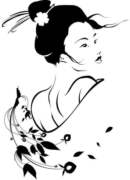 Японская гейша рисунок