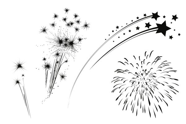 Салют графический рисунок