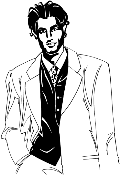 Силуэт мужчины в костюме