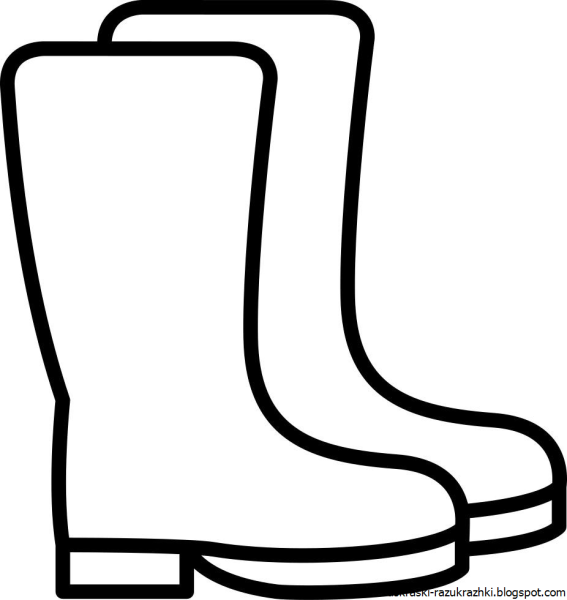 Сапоги раскраска для детей