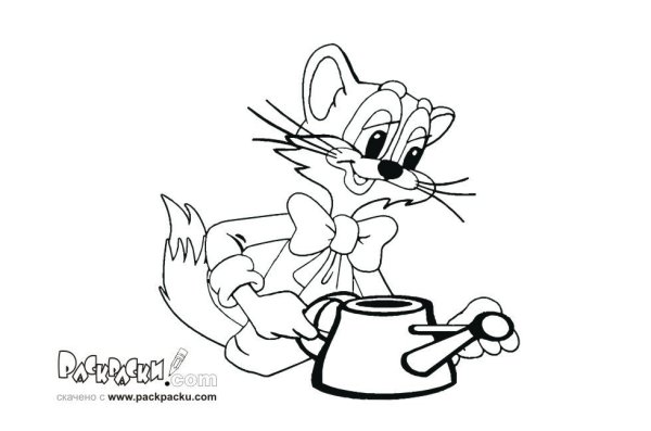 Рисунок кота Леопольда карандашом