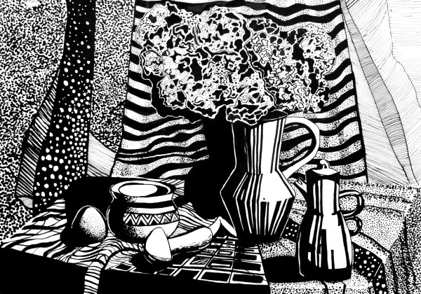 Декоративный натюрморт Графика