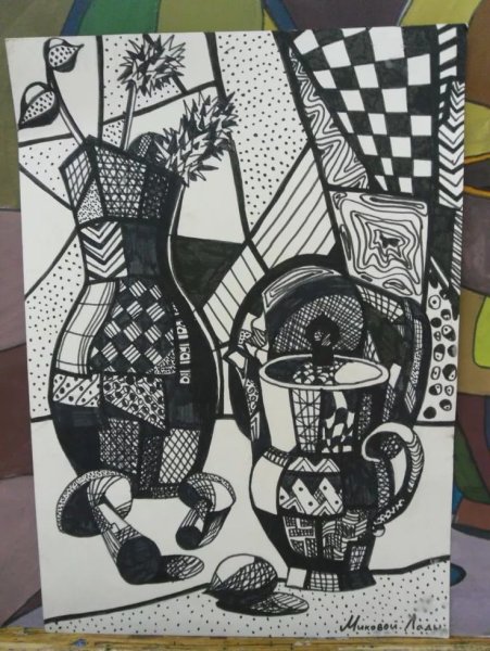 Декоративный графический натюрморт