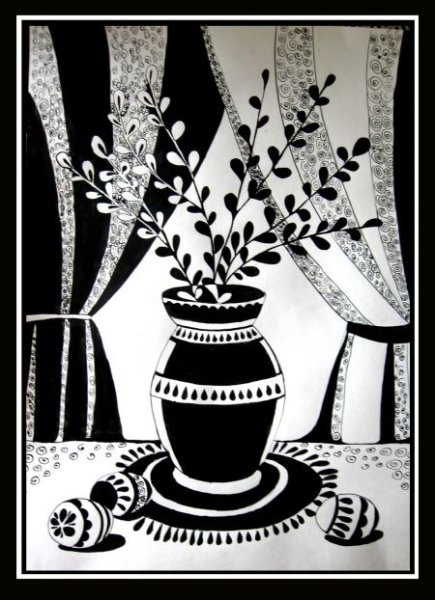 Натюрморт тушью