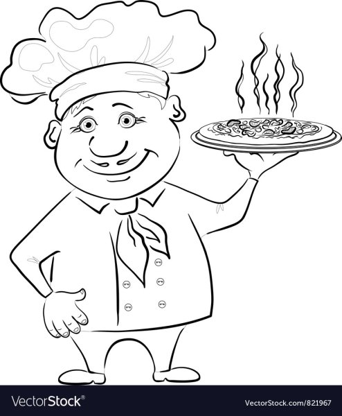 Повар черно белый