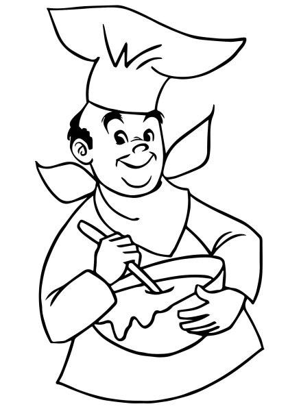 Повар раскраска для детей