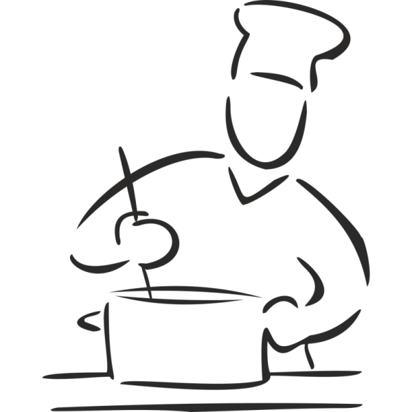 Повар черно белый