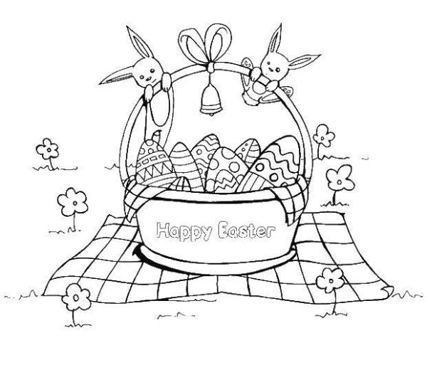 Счастливой Пасхи раскраска