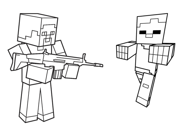 Раскраска майнкрафт КРИПЕР