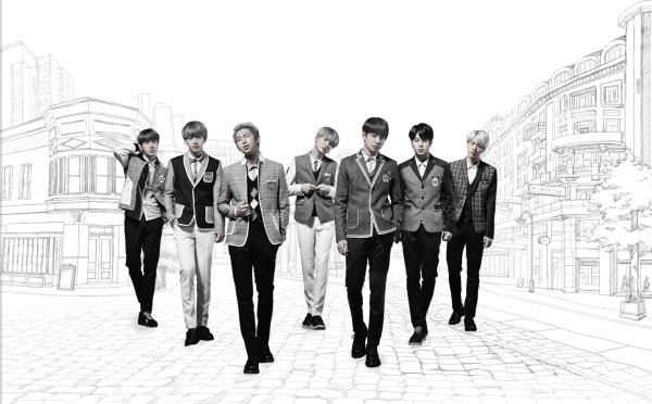 Группа BTS чб