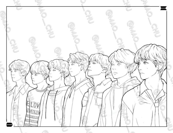 Раскраска группа БТС