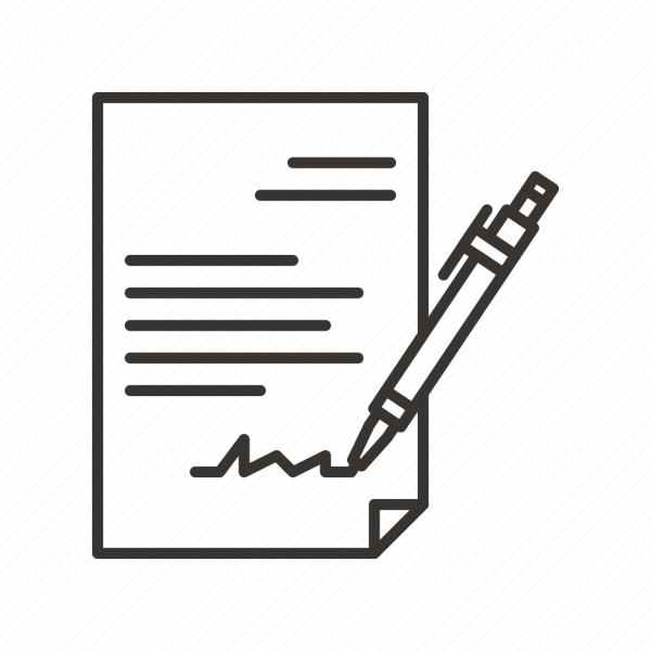 Подпись документа пиктограмма