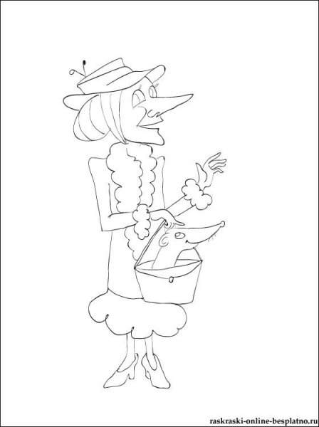 Шапокляк и крыска Лариска раскраска