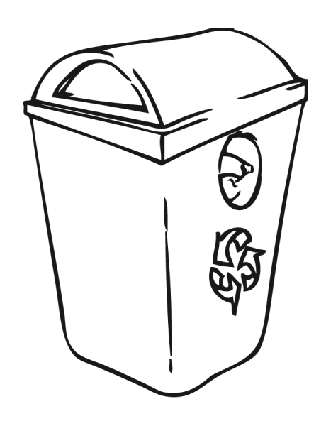 Контейнер для мусора трафарет
