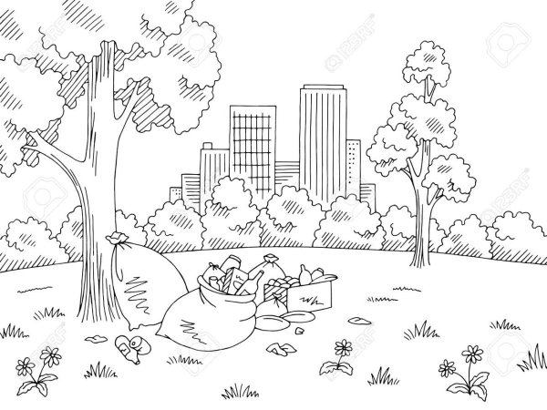 Раскраска мусор в природе