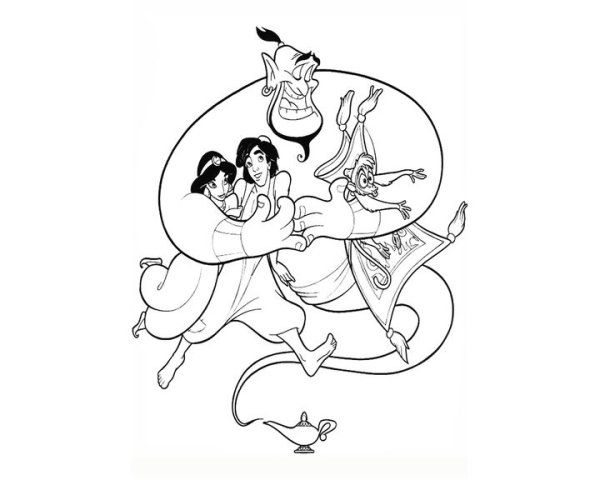 Джин раскраска для детей