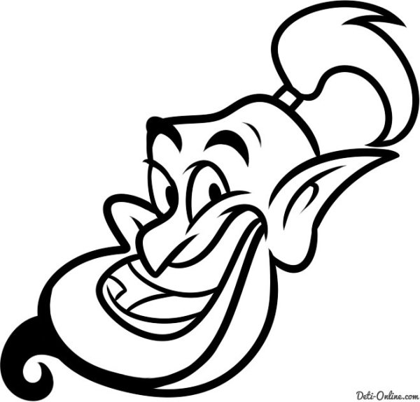 Джин алладин раскраска