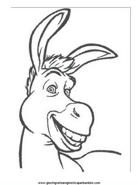 Осел раскраска