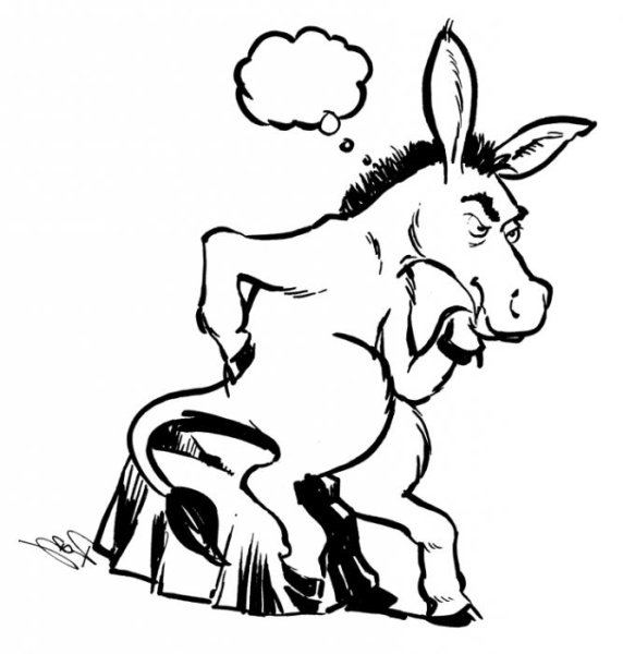 Раскраска корова осел