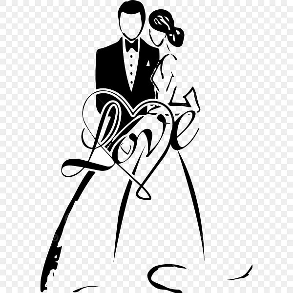 Векторное изображение жениха и невесты