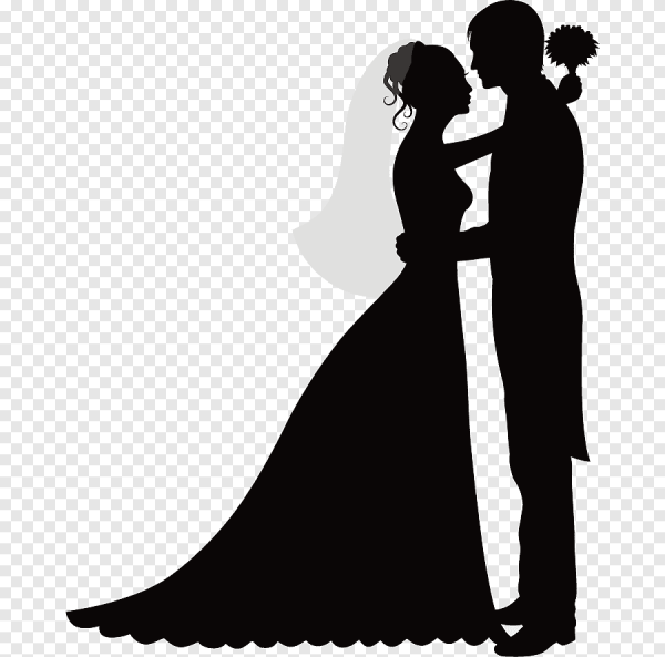 Молодожены силуэт