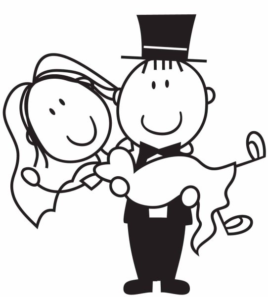 Жених и невеста контур