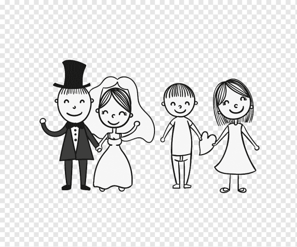 Жених и невеста вектор