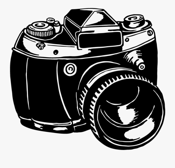 Фотоаппарат сбоку вектор