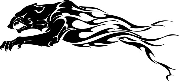 Пантера контурный рисунок