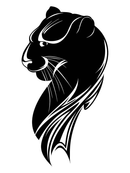 Силуэт пантеры в прыжке