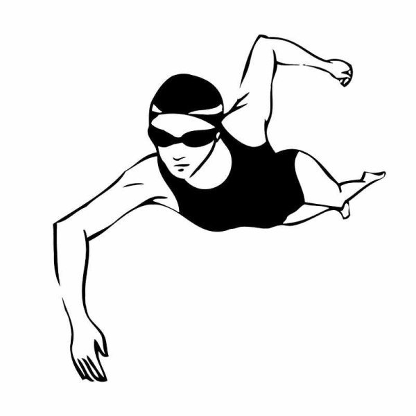 Пловец трафарет