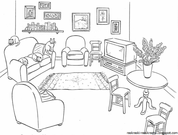 Раскраска "мебель"