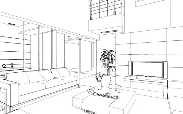 Раскраска интерьер