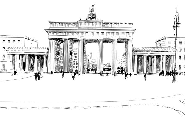 Бранденбургские ворота в Берлине Графика